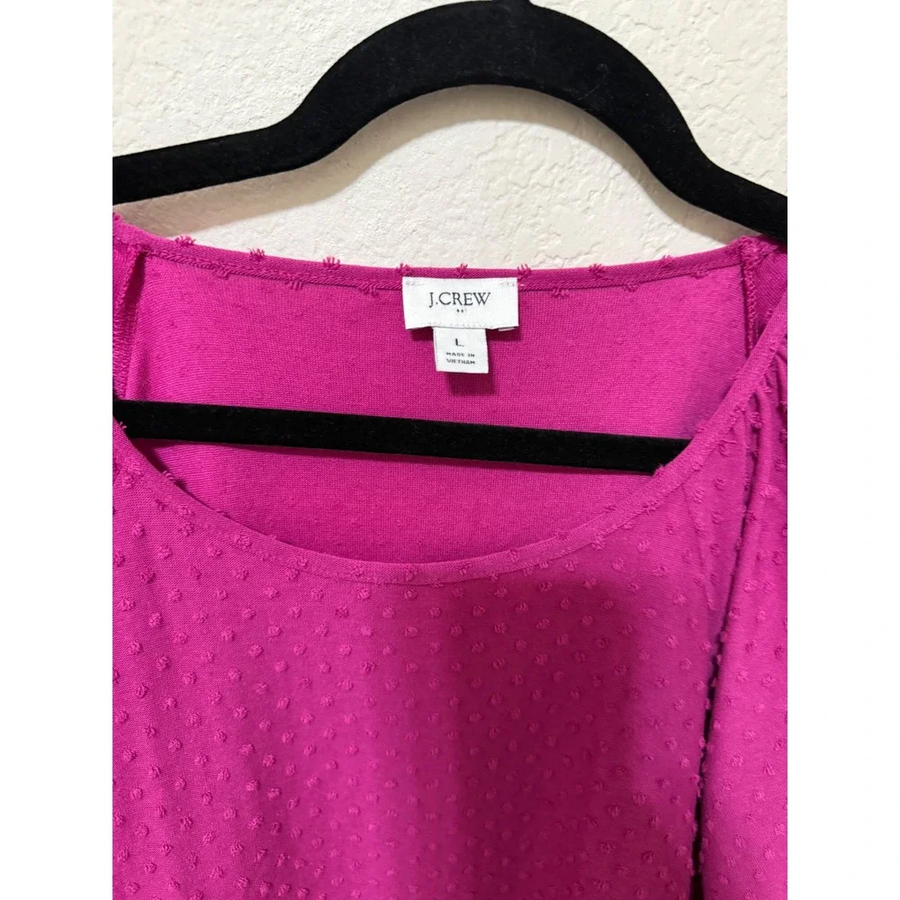 J. Crew Purple Tiered‎ Dress Textured Puff Sleeve Casual Party Dress
